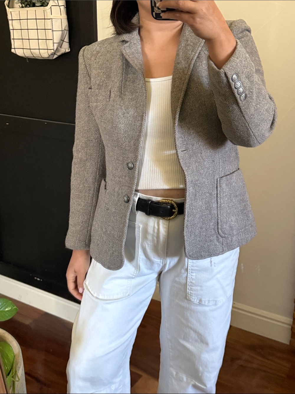 Evan Picone 100% Pure wool Gray Vintage Classic Blazer. 4